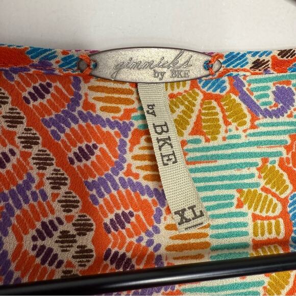 Gimmicks BKE Button Top Paisley Oversized Lightweight Boho Hippie Colorful sz XL - Picture 8 of 8